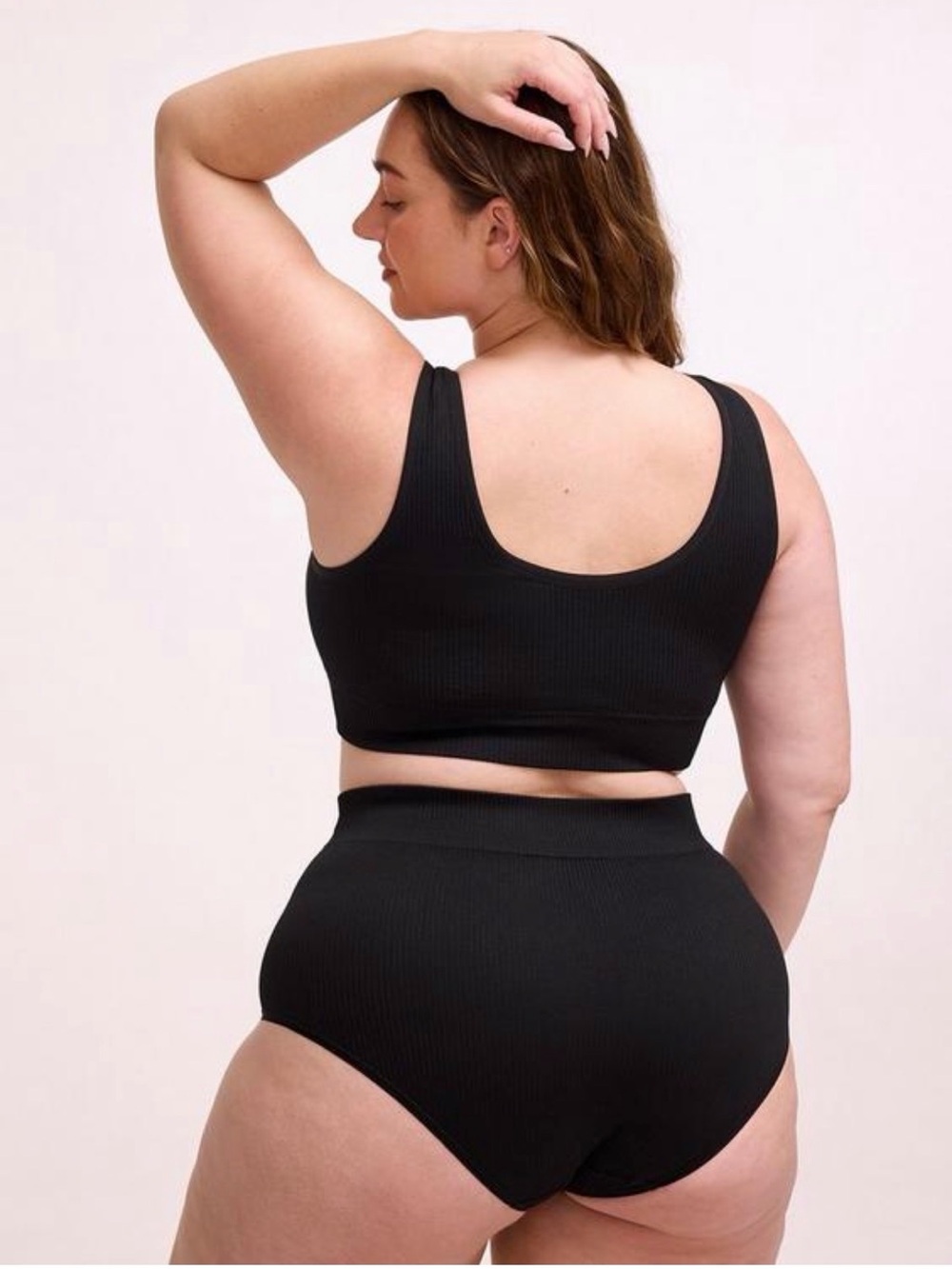Torrid Black Ribbed Women's Two-Piece Intimates Set - Picture 3 of 5
